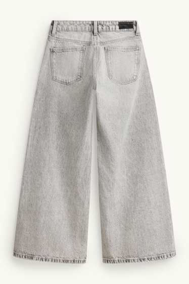 Děti - dívky - Wide leg jeans - džíny - světle šedé