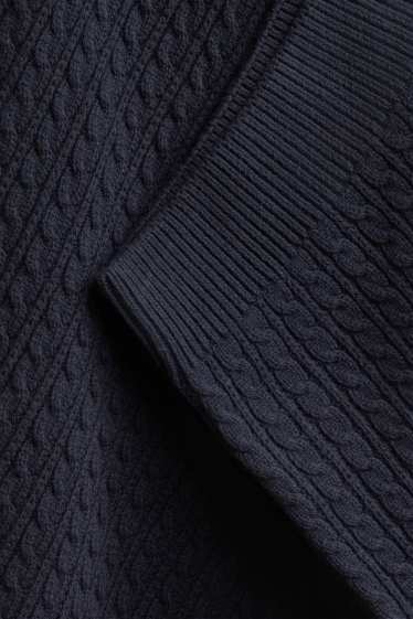Herren - Pullover - Zopfmuster - dunkelblau