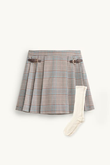 Kinder Mädchen - Set - Rock und Socken - 2 teilig  - braun