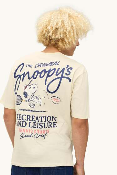 Herren - T-Shirt - Oversized - Snoopy - cremefarben