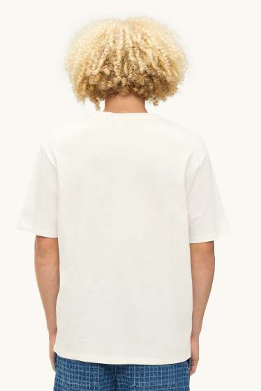 Uomo - T-shirt - oversize - Felix the Cat - bianco crema