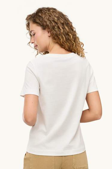 Donna - T-shirt - regular fit - bianco crema