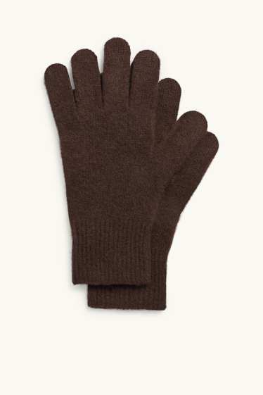 Femmes - Gants en cachemire - marron