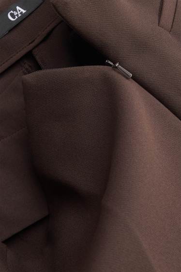 Dona - Pantalons de tela - high waist - wide leg - marró fosc