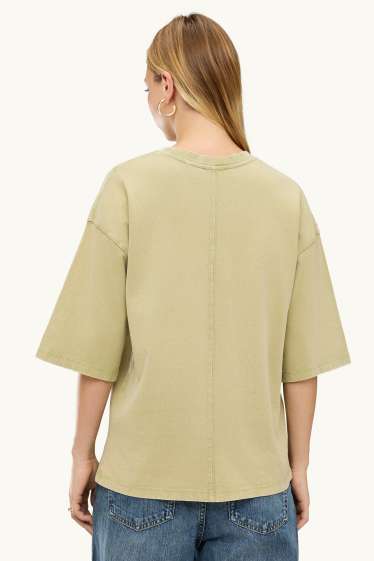 Dames - T-shirt - oversized - lichtgroen