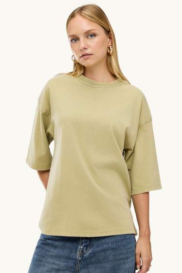 Dames - T-shirt - oversized - lichtgroen