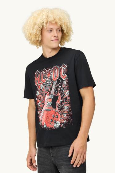 Hommes - T-shirt - relaxed fit - AC/DC - noir