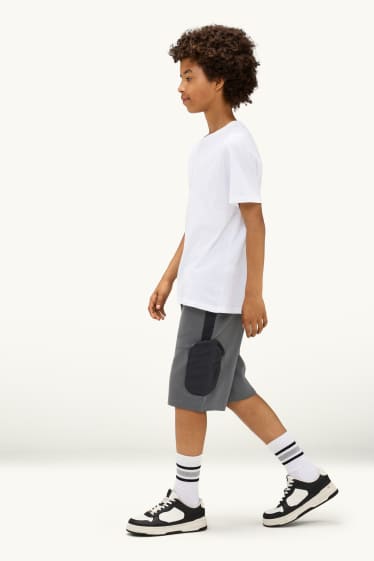 Nen - Pantalons curts de xandall - gris fosc
