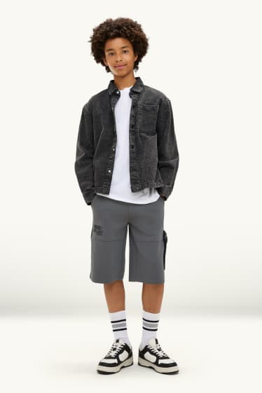 Nen - Pantalons curts de xandall - gris fosc