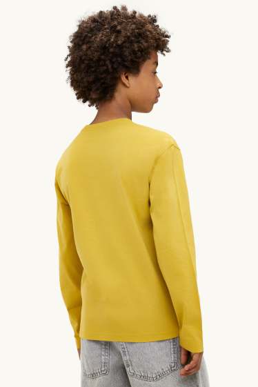 Kinderen: jongens - Skater - longsleeve - geel