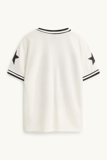 Kinder Mädchen - New York - Kurzarmshirt - Oversized - weiss / schwarz