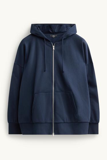 Damen - Sweatjacke mit Kapuze - dunkelblau