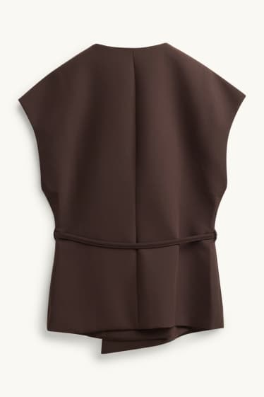 Women - Business waistcoat - regular fit - dark brown