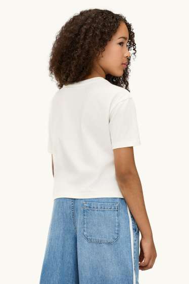 Kinder Mädchen - Los Angeles - Kurzarmshirt - dunkelblau / cremeweiß
