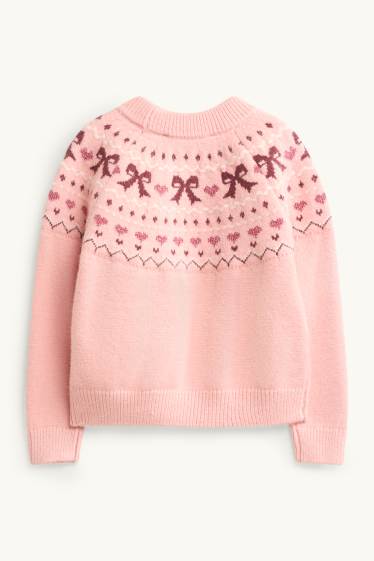 Bambine - Fiocco - maglione - rosa
