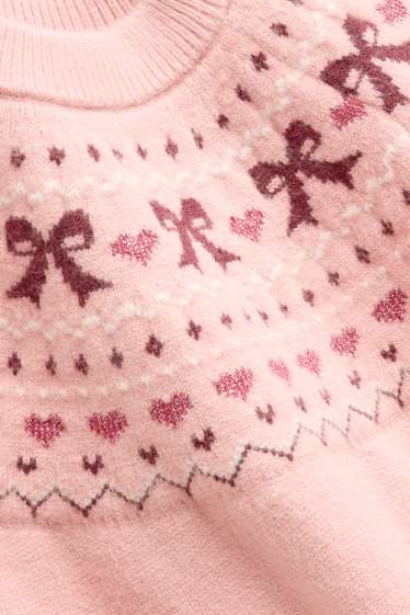 Bambine - Fiocco - maglione - rosa