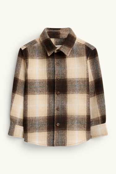 Bambini - Camicia - a quadretti - beige / marrone