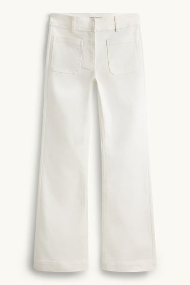 Women - Flared jeans - mid-rise waist - white
