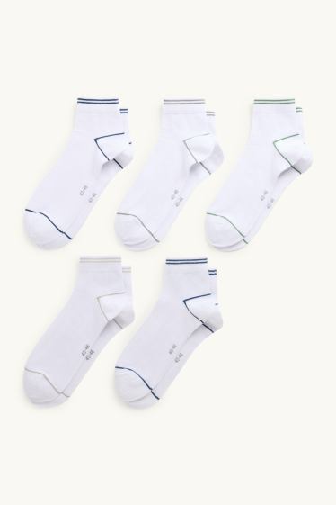 Heren - Set van 5 paar - korte sokken - wit