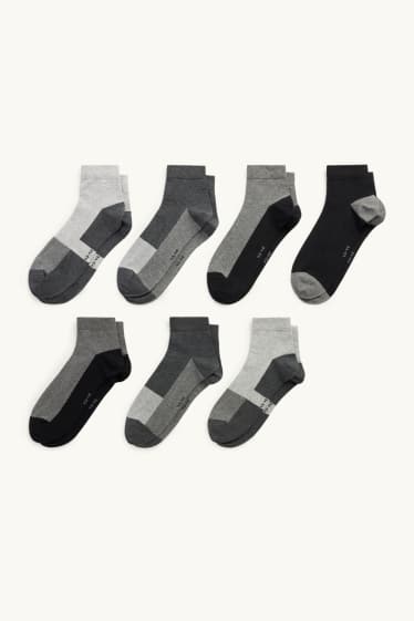 Pánské - Multipack 7 ks - nízké ponožky - černá/šedá