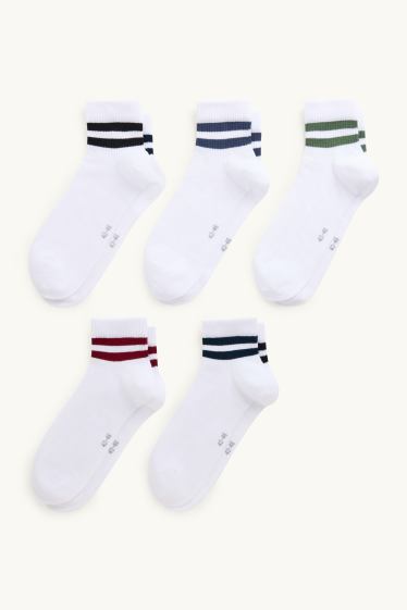 Pánské - Multipack 5 ks - nízké ponožky - bílá