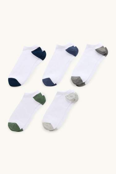 Men - Multipack of 5 - trainer socks - white
