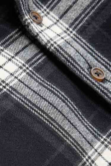 Nen - Sobrecamisa de franel·la - folrada - de quadres - negre/blanc