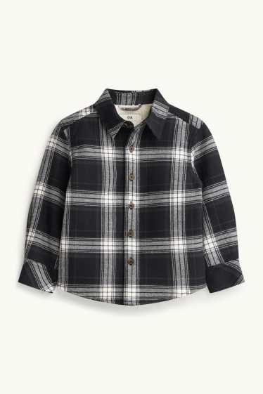 Nen - Sobrecamisa de franel·la - folrada - de quadres - negre/blanc
