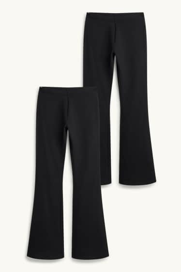Kinder Mädchen - Multipack 2er - Flared Leggings - schwarz