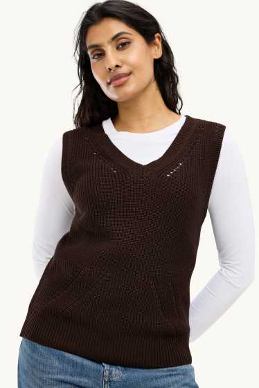 Femmes - Pull sans manches - marron foncé