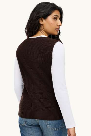Femmes - Pull sans manches - marron foncé
