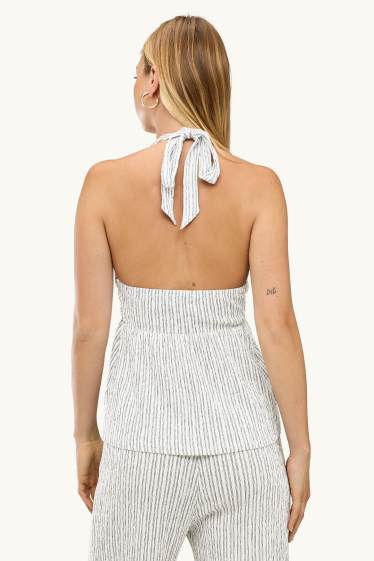 Femmes - Haut - à rayures - blanc / noir