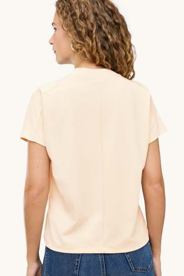 Damen - T-Shirt - Regular Fit - cremeweiß
