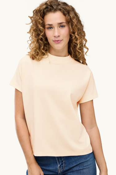 Damen - T-Shirt - Regular Fit - cremeweiß