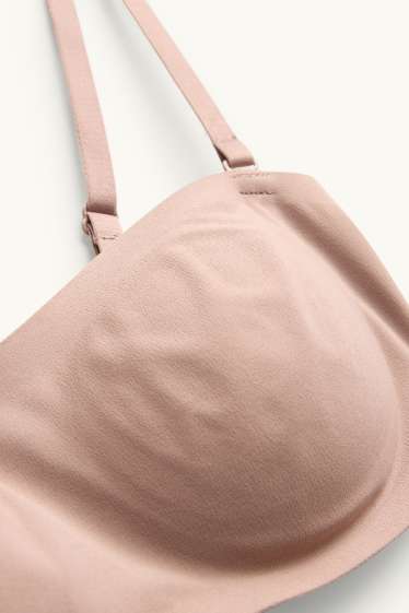Women - Invisible bandeau bra - padded - nougat coloured