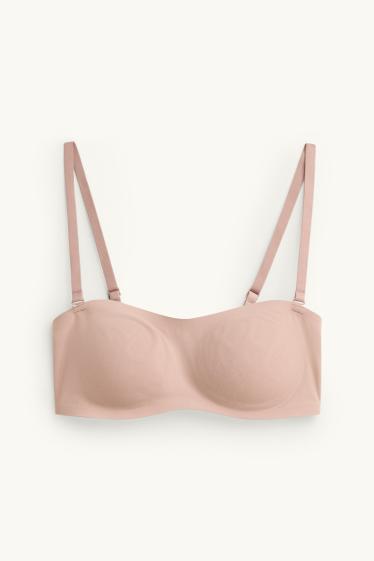 Women - Invisible bandeau bra - padded - nougat coloured