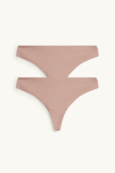 Damen - Multipack 2er - Invisible String - nougatfarben