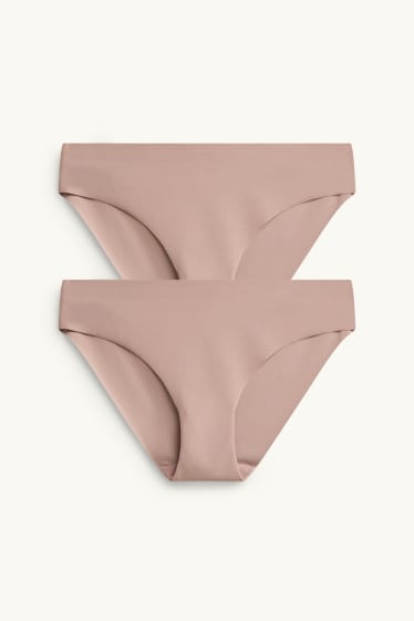Damen - Multipack 2er - Invisible Slip - nougatfarben