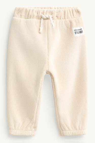Bébés garçons - Pantalon de jogging chaud bébé - finition côtelée - beige clair