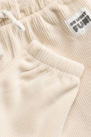Bébés garçons - Pantalon de jogging chaud bébé - finition côtelée - beige clair