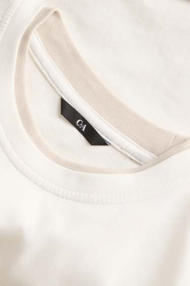 Hommes - T-shirt - regular fit - look 2-en-1 - blanc