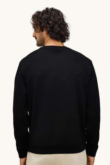 Hommes - Sweat - finition texturée - noir