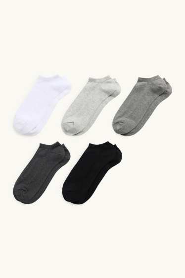 Hommes - Lot de 5 paires - socquettes - noir / gris