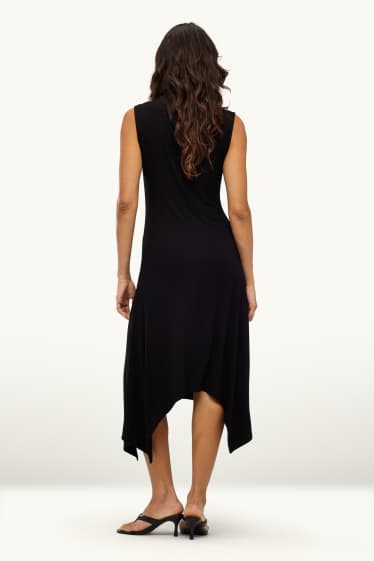 Damen - Kleid mit Viskose - Straight Fit - schwarz
