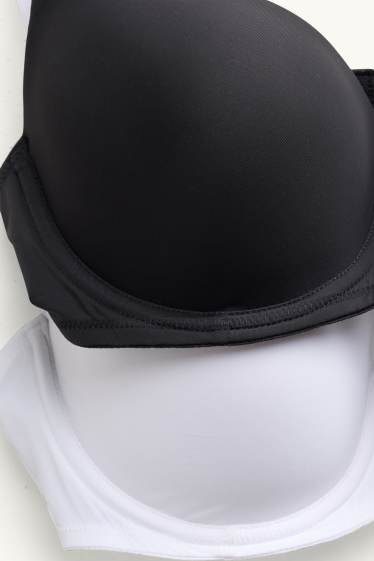 Dona - Paquet de 2 - sostenidor amb cèrcols - FULL COVERAGE - embuatats - blanc/negre