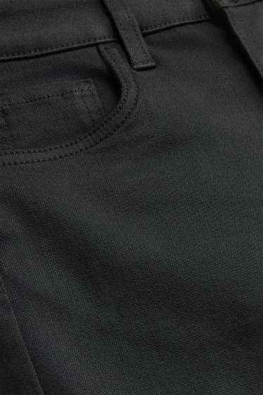 Femei - Pantaloni de stofă - talie înaltă - evazați - negru