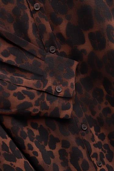 Dona - Vestit camiser - estampat de lleopard - marró
