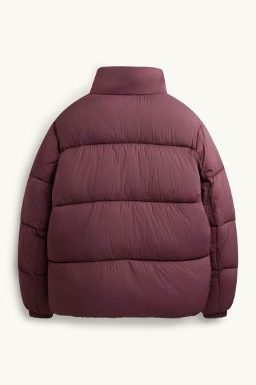 Men - Quilted jacket - water-repellent - bordeaux