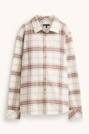 Bambini - Camicia - a quadretti - marrone / bianco crema