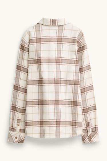 Bambini - Camicia - a quadretti - marrone / bianco crema